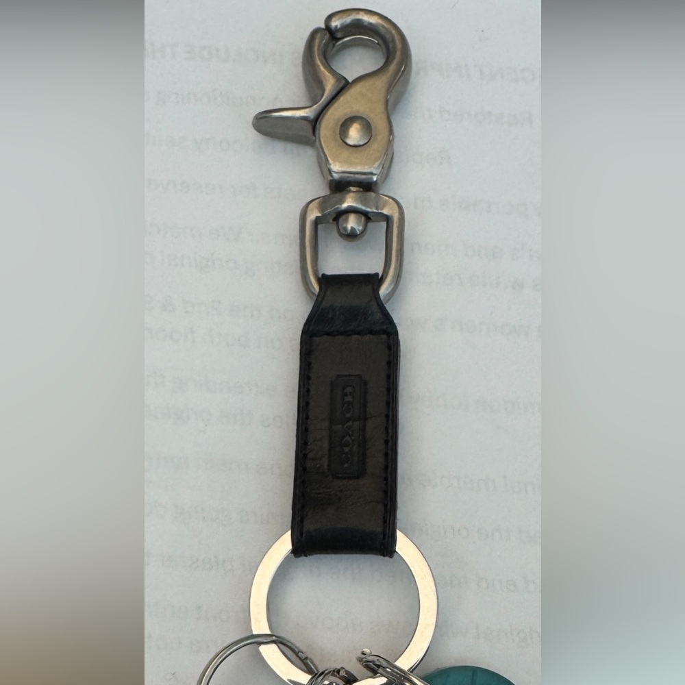 Coach Black Leather Trigger Snap Key Strap